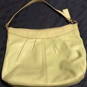 Mint green Coach leather shoulder bag